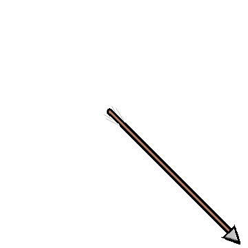 A simple arrow facing diagonally down-right, acting as a T2 sub flair.